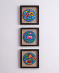 Shoilpik Gallery Trio – Hand-Painted Vertical Cultural Wall Art (Set of 3)